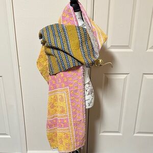 Colorful Patterned Kantha Scarf